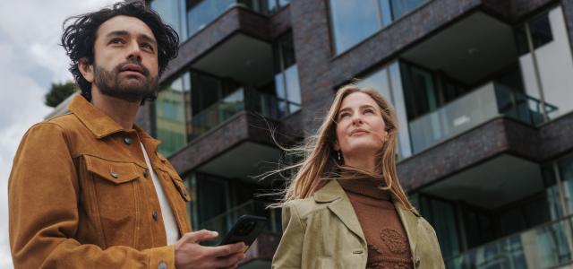 couple looking at apartments